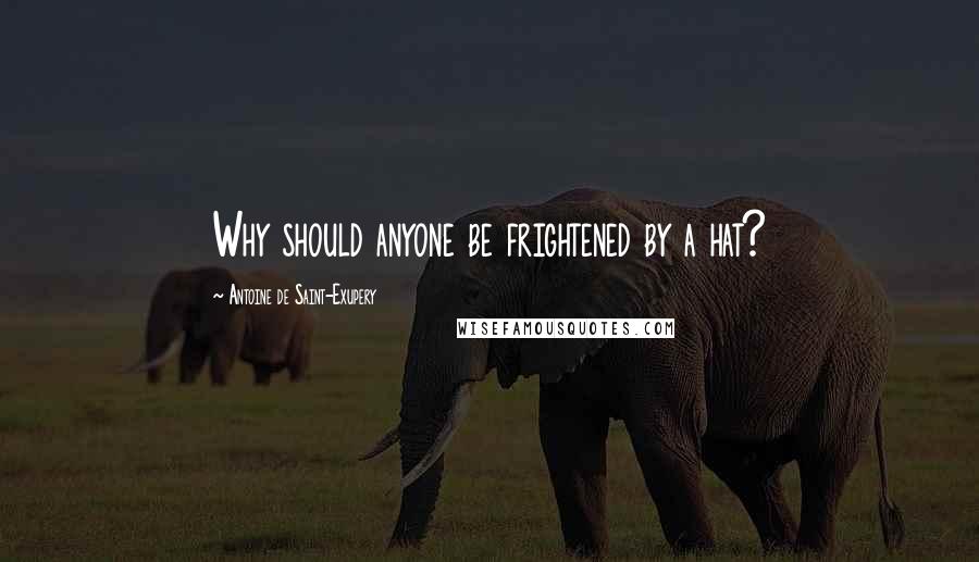 Antoine De Saint-Exupery Quotes: Why should anyone be frightened by a hat?