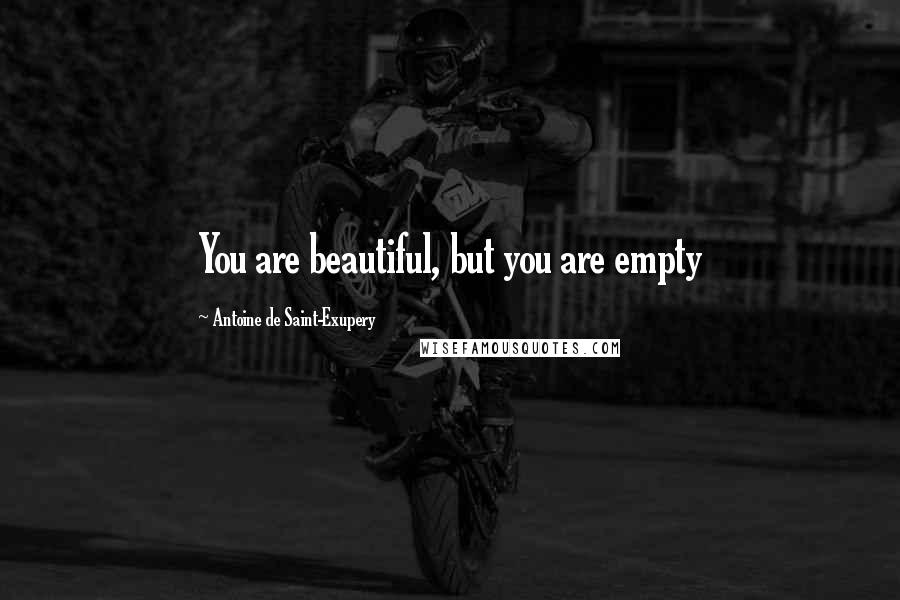 Antoine De Saint-Exupery Quotes: You are beautiful, but you are empty