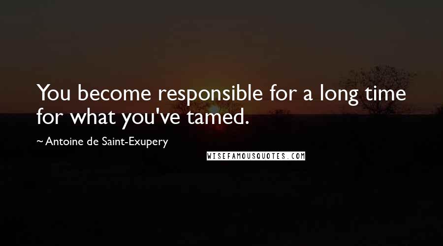 Antoine De Saint-Exupery Quotes: You become responsible for a long time for what you've tamed.