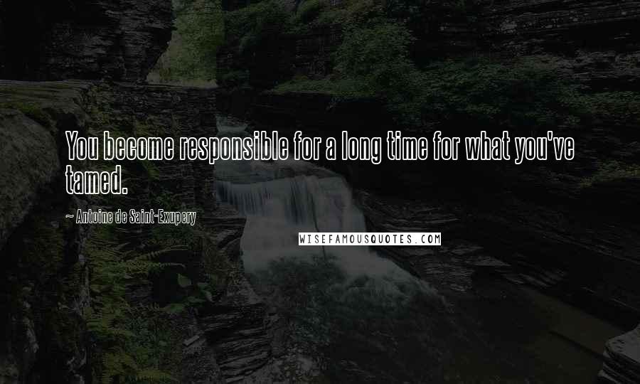 Antoine De Saint-Exupery Quotes: You become responsible for a long time for what you've tamed.