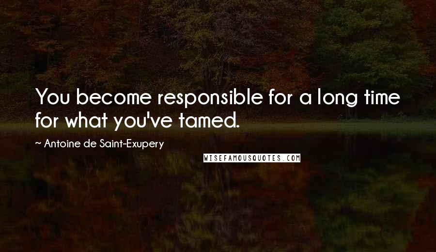 Antoine De Saint-Exupery Quotes: You become responsible for a long time for what you've tamed.