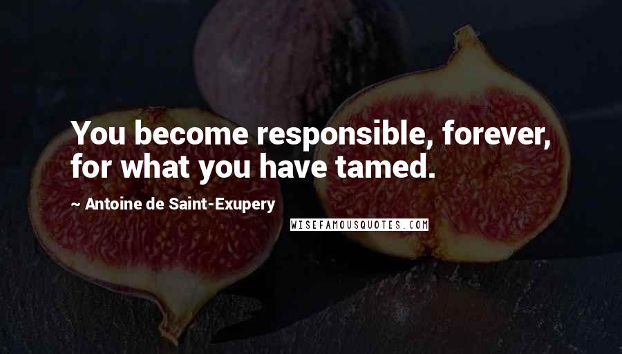 Antoine De Saint-Exupery Quotes: You become responsible, forever, for what you have tamed.