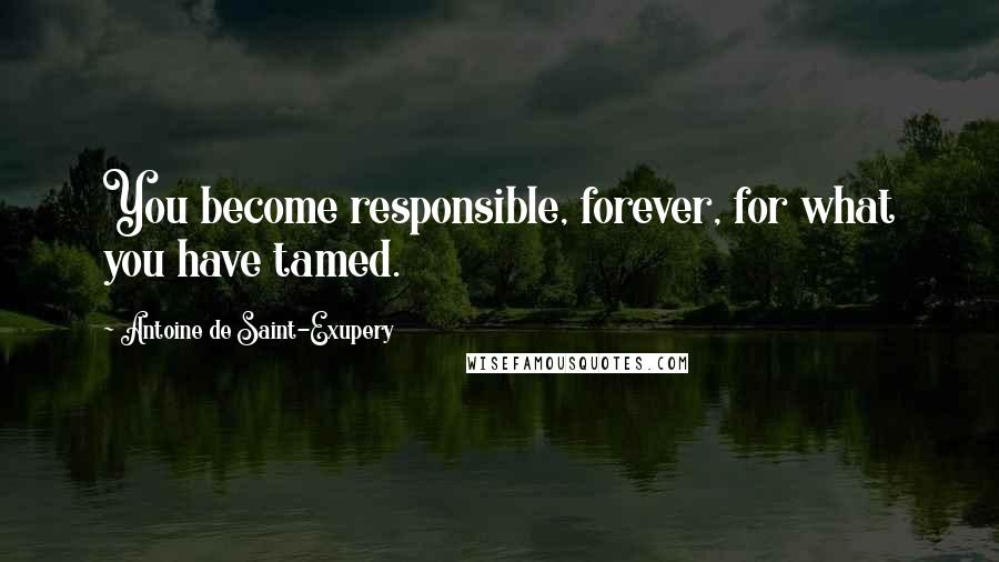 Antoine De Saint-Exupery Quotes: You become responsible, forever, for what you have tamed.