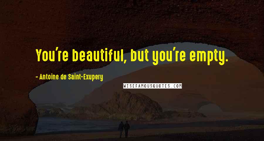 Antoine De Saint-Exupery Quotes: You're beautiful, but you're empty.