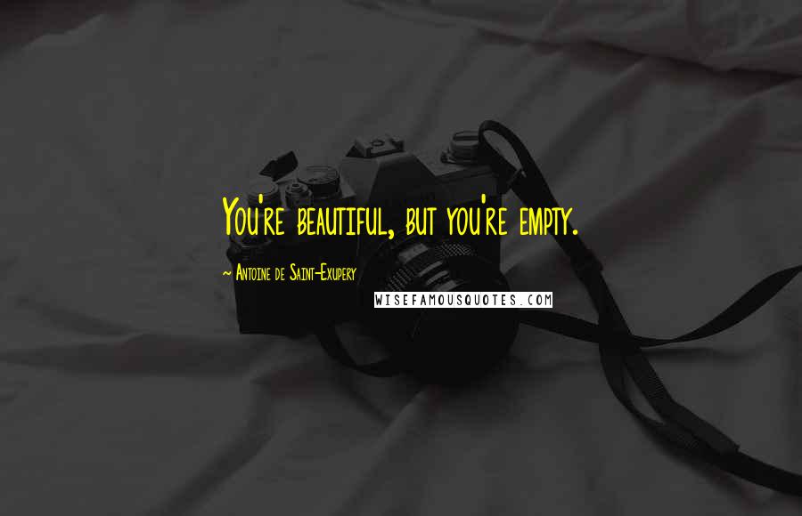 Antoine De Saint-Exupery Quotes: You're beautiful, but you're empty.