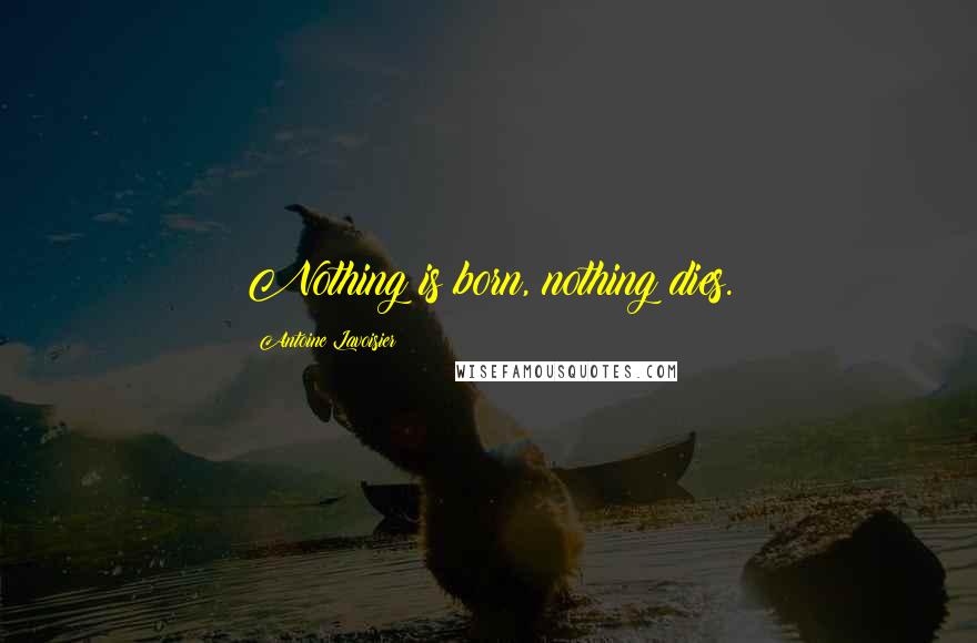 Antoine Lavoisier Quotes: Nothing is born, nothing dies.