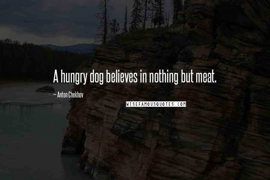Anton Chekhov Quotes: A hungry dog believes in nothing but meat.