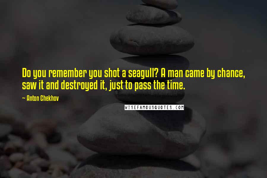 Anton Chekhov Quotes: Do you remember you shot a seagull? A man came by chance, saw it and destroyed it, just to pass the time.