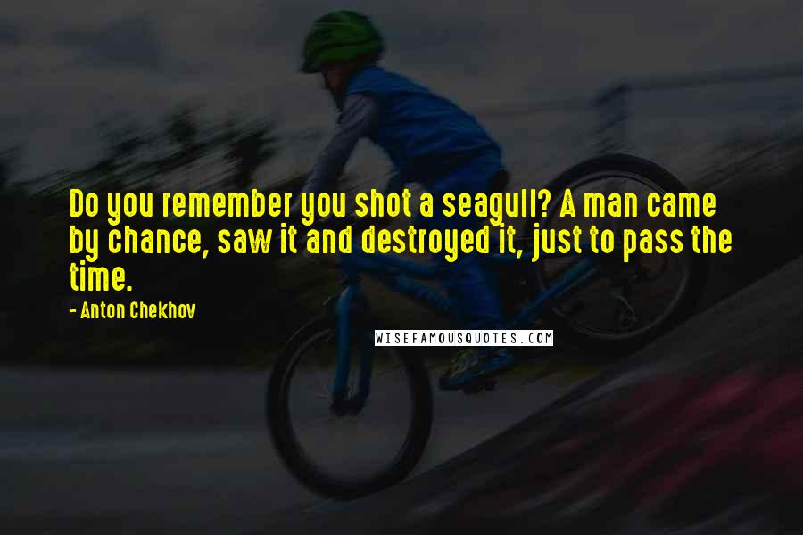 Anton Chekhov Quotes: Do you remember you shot a seagull? A man came by chance, saw it and destroyed it, just to pass the time.