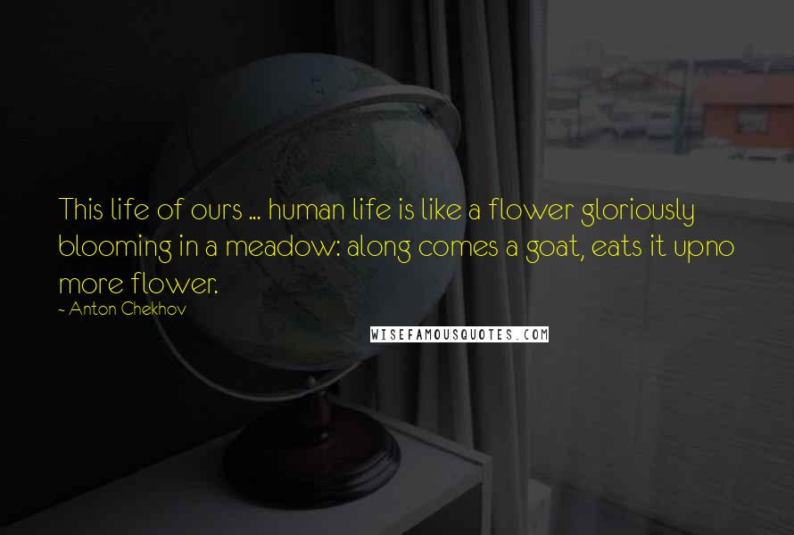 Anton Chekhov Quotes: This life of ours ... human life is like a flower gloriously blooming in a meadow: along comes a goat, eats it upno more flower.