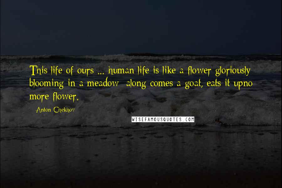 Anton Chekhov Quotes: This life of ours ... human life is like a flower gloriously blooming in a meadow: along comes a goat, eats it upno more flower.