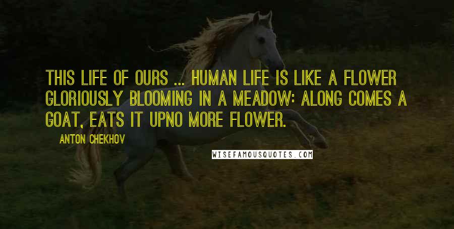 Anton Chekhov Quotes: This life of ours ... human life is like a flower gloriously blooming in a meadow: along comes a goat, eats it upno more flower.