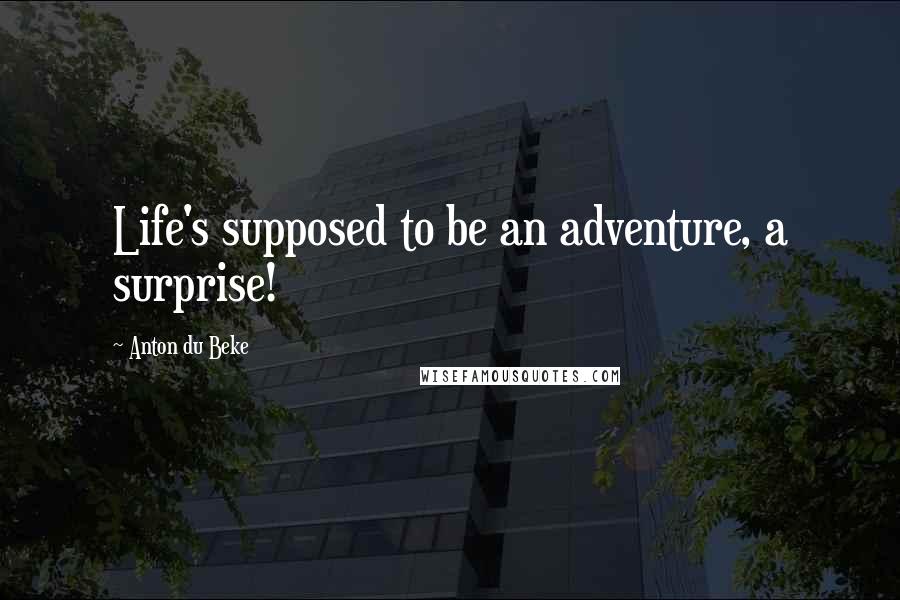 Anton Du Beke Quotes: Life's supposed to be an adventure, a surprise!