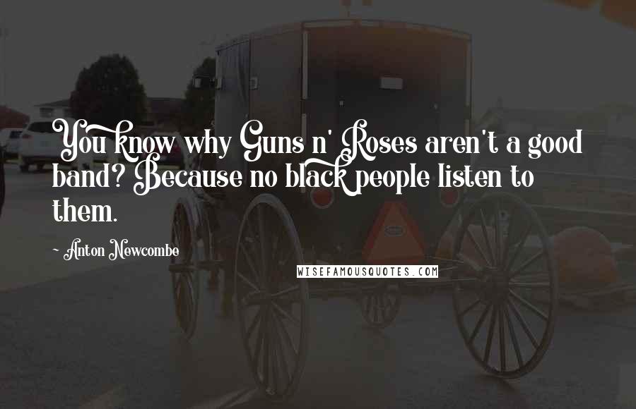 Anton Newcombe Quotes: You know why Guns n' Roses aren't a good band? Because no black people listen to them.