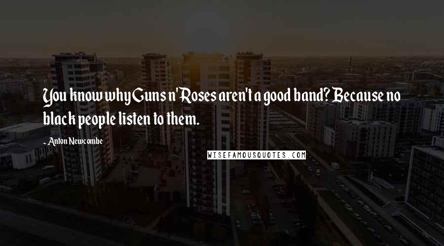 Anton Newcombe Quotes: You know why Guns n' Roses aren't a good band? Because no black people listen to them.
