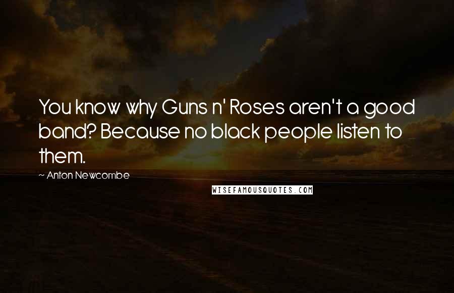 Anton Newcombe Quotes: You know why Guns n' Roses aren't a good band? Because no black people listen to them.