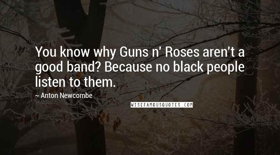 Anton Newcombe Quotes: You know why Guns n' Roses aren't a good band? Because no black people listen to them.
