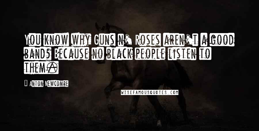 Anton Newcombe Quotes: You know why Guns n' Roses aren't a good band? Because no black people listen to them.