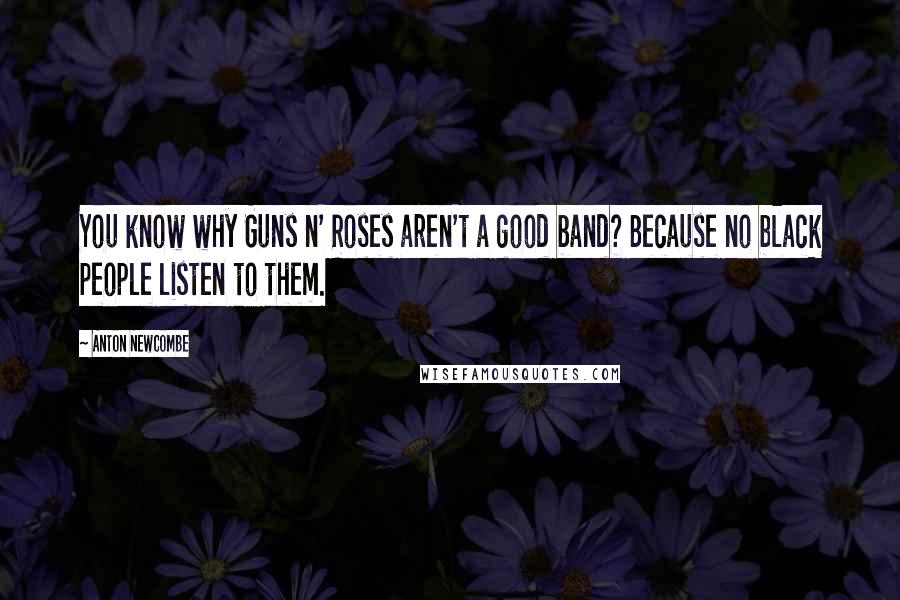 Anton Newcombe Quotes: You know why Guns n' Roses aren't a good band? Because no black people listen to them.
