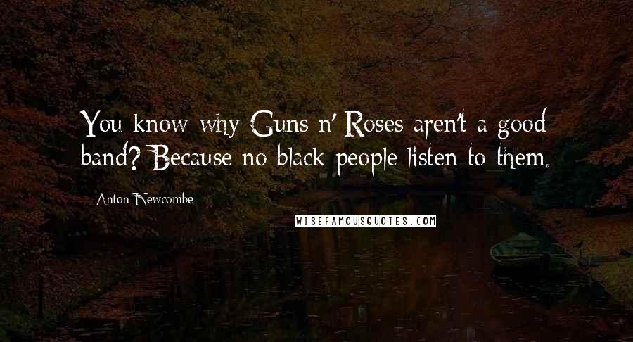 Anton Newcombe Quotes: You know why Guns n' Roses aren't a good band? Because no black people listen to them.