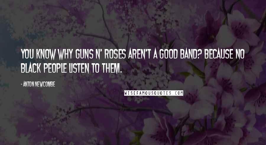 Anton Newcombe Quotes: You know why Guns n' Roses aren't a good band? Because no black people listen to them.