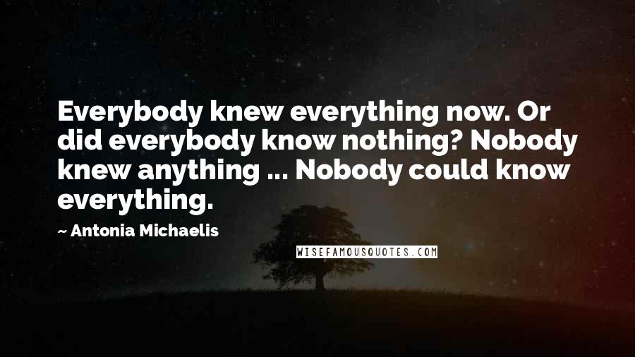 Antonia Michaelis Quotes: Everybody knew everything now. Or did everybody know nothing? Nobody knew anything ... Nobody could know everything.