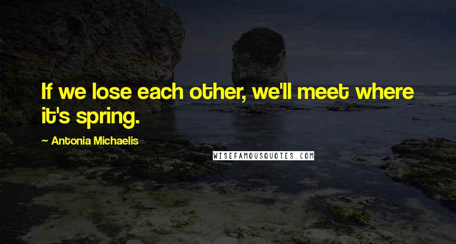 Antonia Michaelis Quotes: If we lose each other, we'll meet where it's spring.