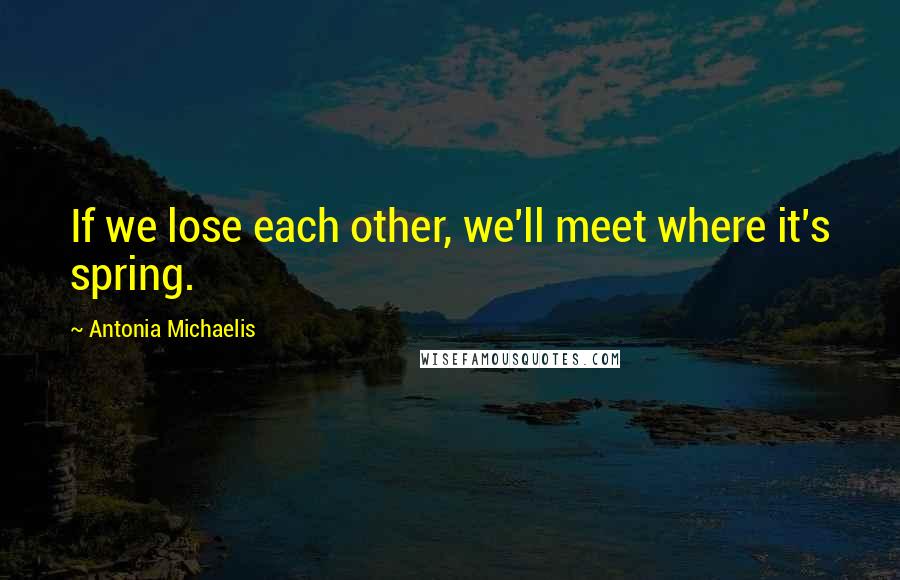 Antonia Michaelis Quotes: If we lose each other, we'll meet where it's spring.