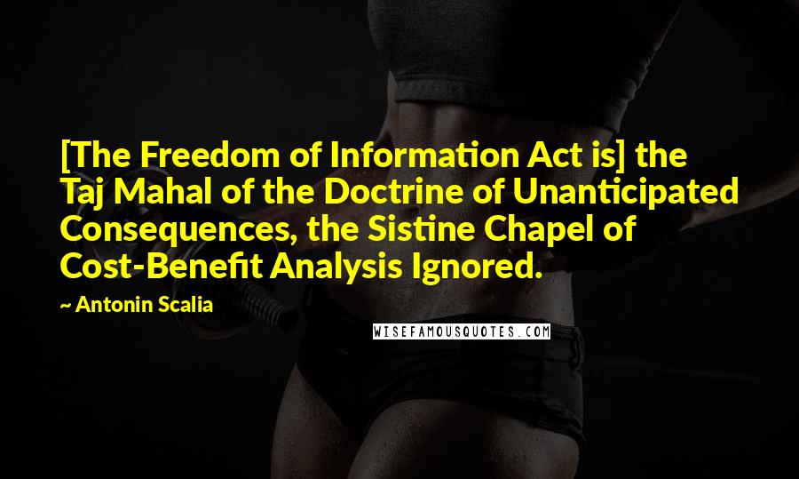 Antonin Scalia Quotes: [The Freedom of Information Act is] the Taj Mahal of the Doctrine of Unanticipated Consequences, the Sistine Chapel of Cost-Benefit Analysis Ignored.