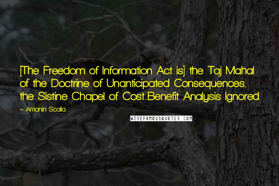 Antonin Scalia Quotes: [The Freedom of Information Act is] the Taj Mahal of the Doctrine of Unanticipated Consequences, the Sistine Chapel of Cost-Benefit Analysis Ignored.