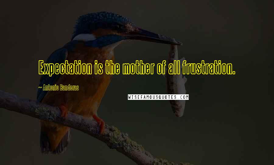 Antonio Banderas Quotes: Expectation is the mother of all frustration.