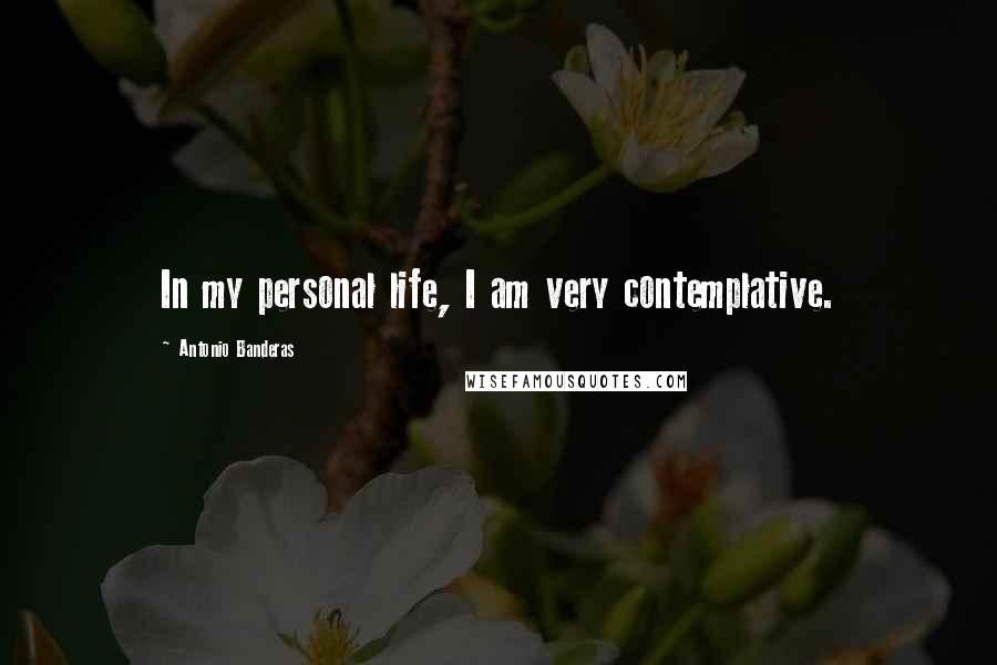 Antonio Banderas Quotes: In my personal life, I am very contemplative.