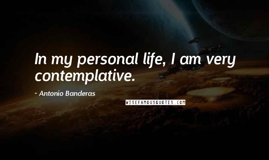 Antonio Banderas Quotes: In my personal life, I am very contemplative.