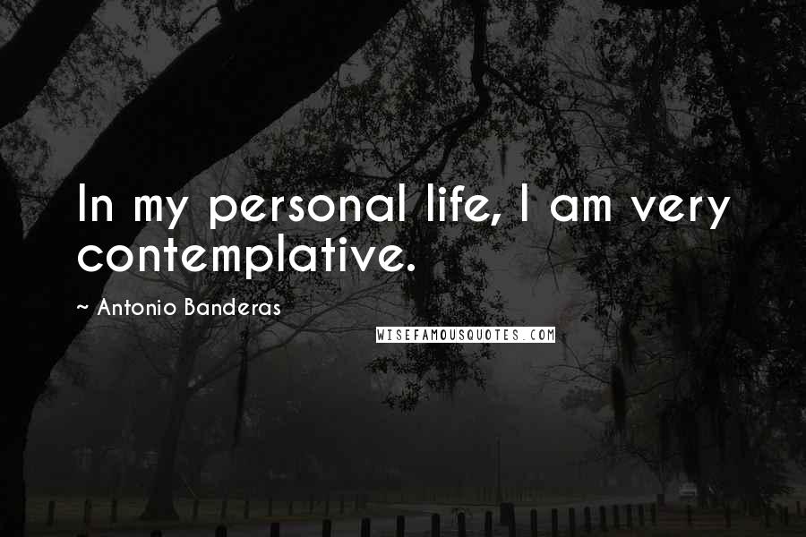 Antonio Banderas Quotes: In my personal life, I am very contemplative.