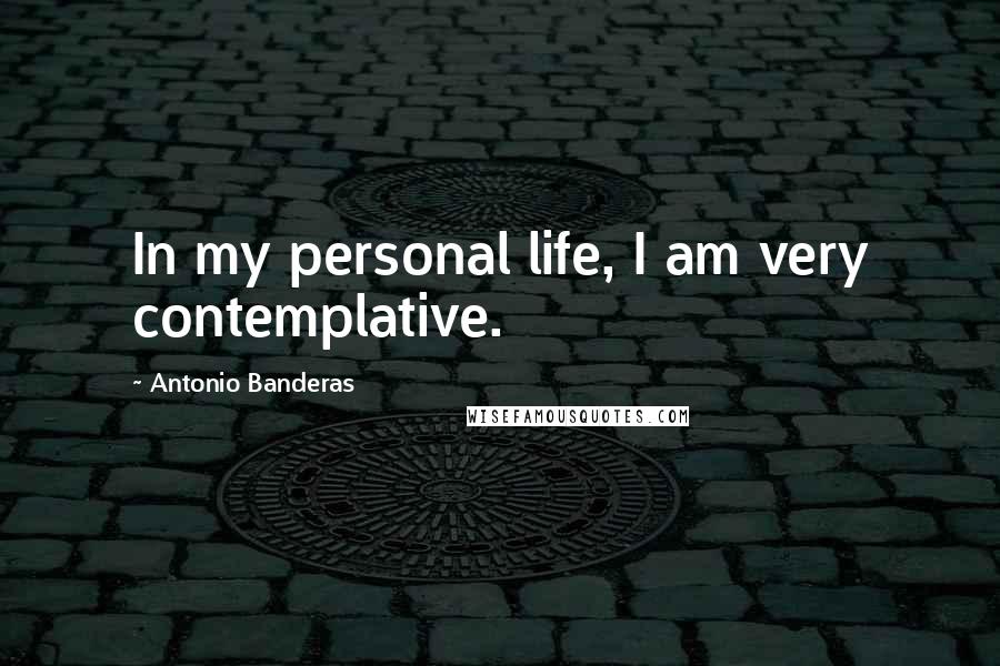 Antonio Banderas Quotes: In my personal life, I am very contemplative.