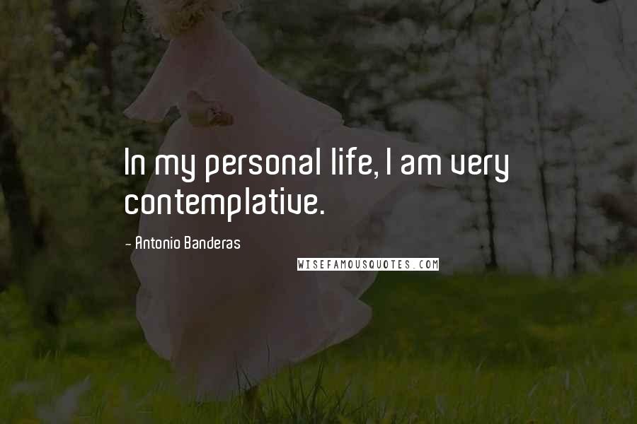 Antonio Banderas Quotes: In my personal life, I am very contemplative.