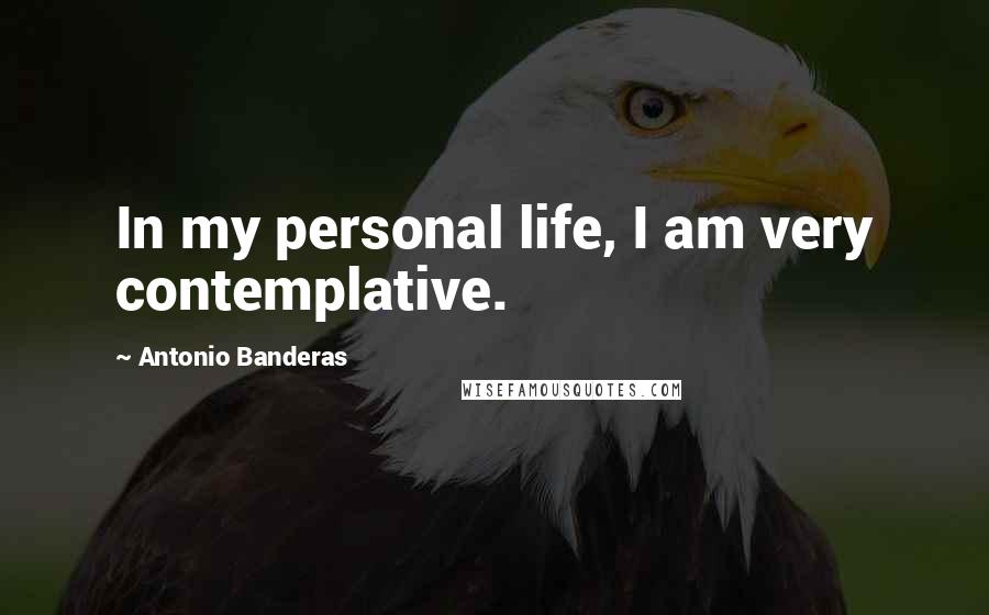 Antonio Banderas Quotes: In my personal life, I am very contemplative.