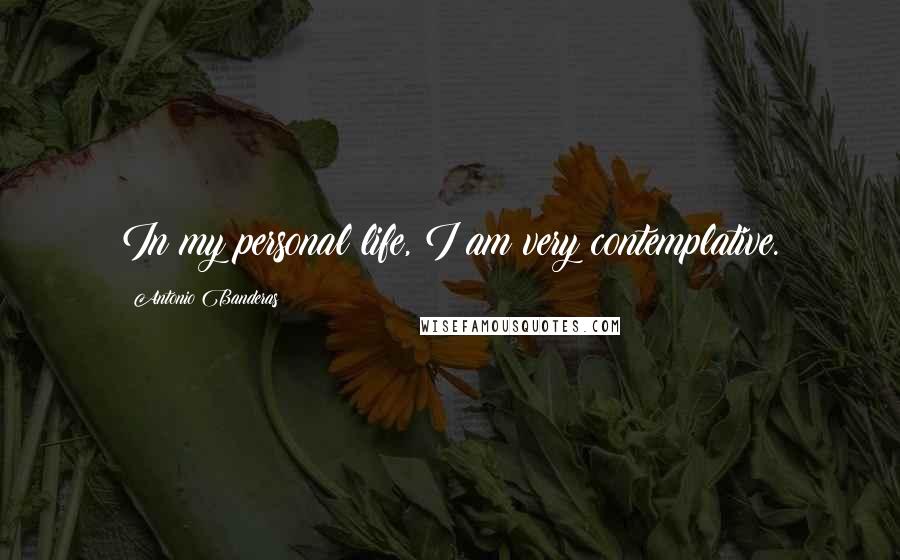 Antonio Banderas Quotes: In my personal life, I am very contemplative.
