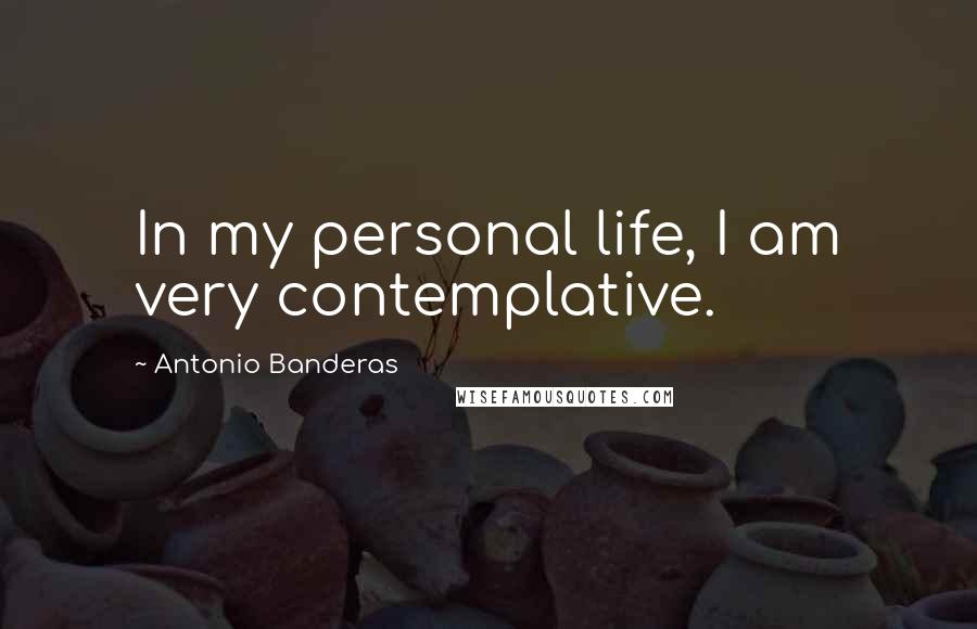 Antonio Banderas Quotes: In my personal life, I am very contemplative.