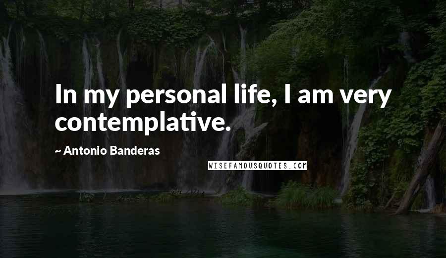 Antonio Banderas Quotes: In my personal life, I am very contemplative.