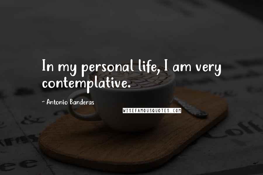 Antonio Banderas Quotes: In my personal life, I am very contemplative.