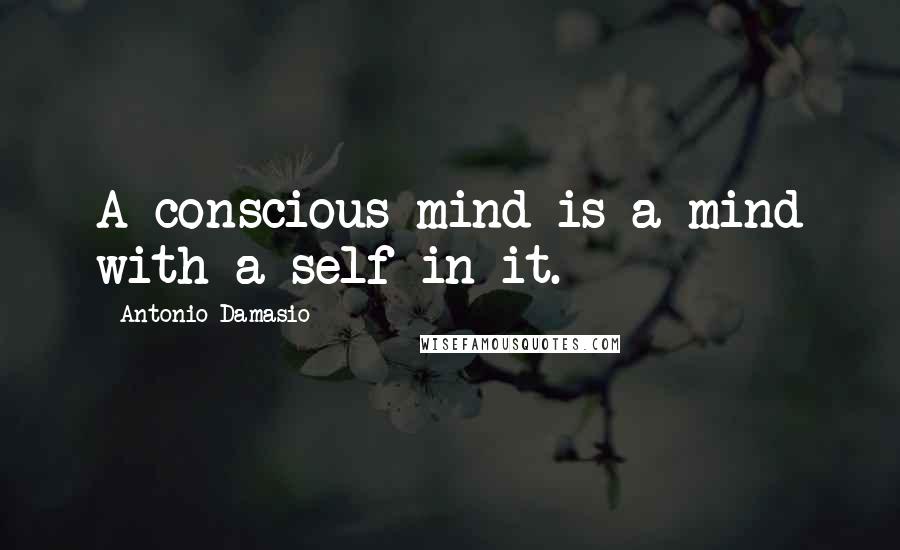 Antonio Damasio Quotes: A conscious mind is a mind with a self in it.