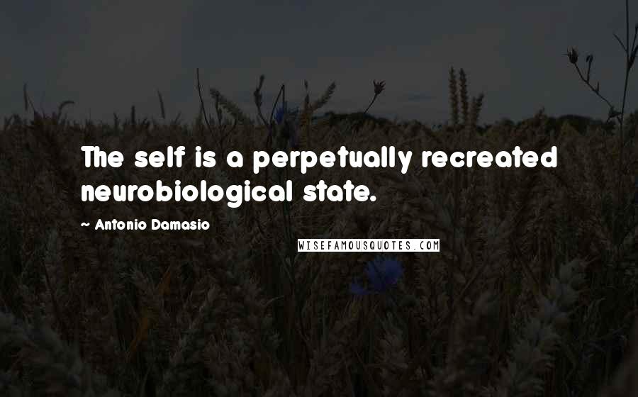 Antonio Damasio Quotes: The self is a perpetually recreated neurobiological state.