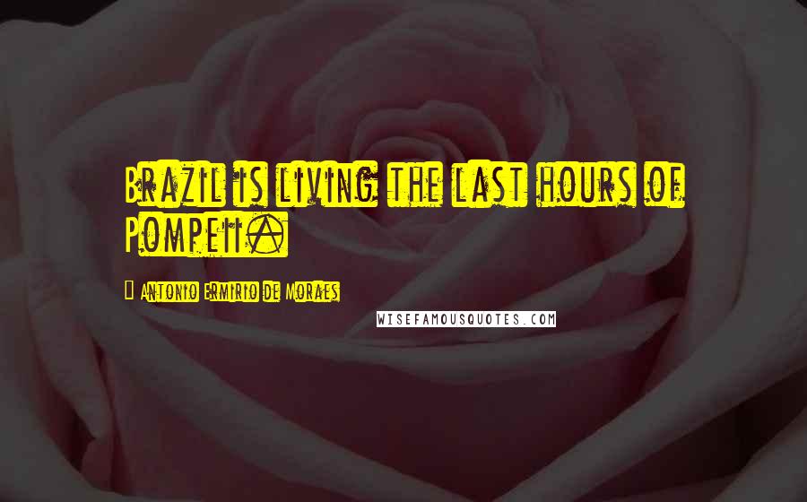 Antonio Ermirio De Moraes Quotes: Brazil is living the last hours of Pompeii.