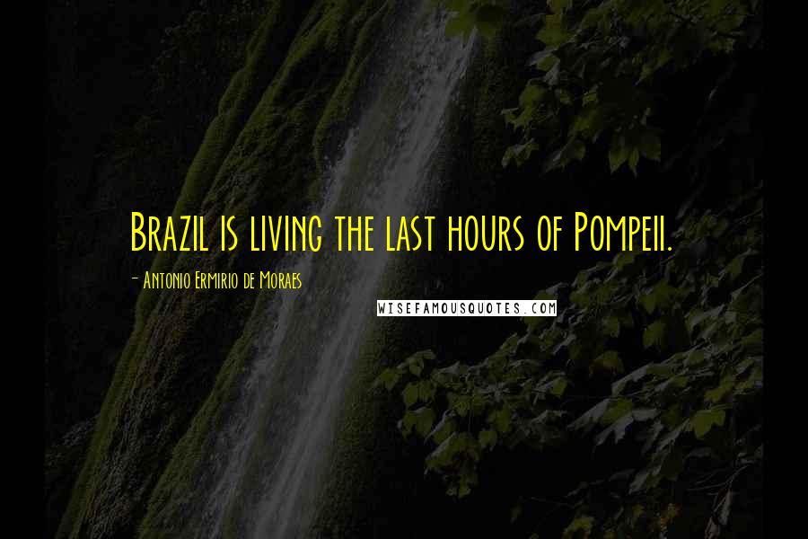 Antonio Ermirio De Moraes Quotes: Brazil is living the last hours of Pompeii.