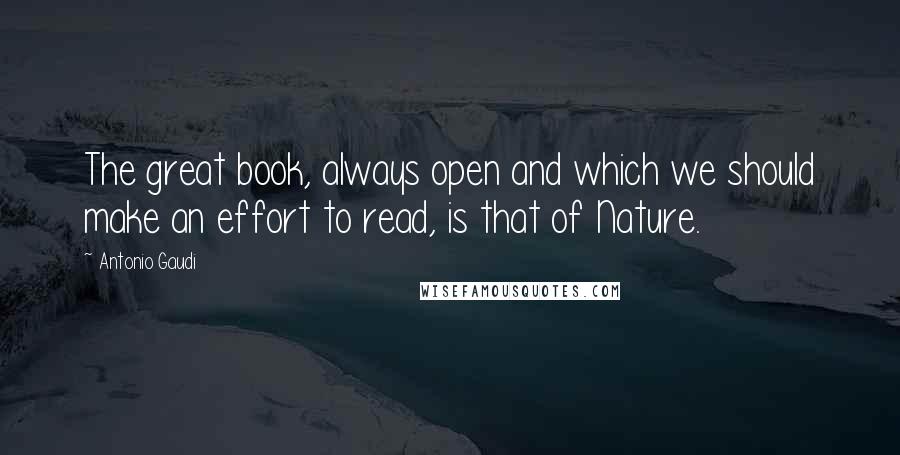 Antonio Gaudi Quotes: The great book, always open and which we should make an effort to read, is that of Nature.