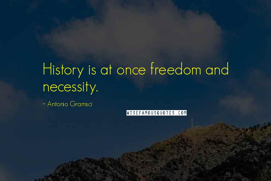 Antonio Gramsci Quotes: History is at once freedom and necessity.