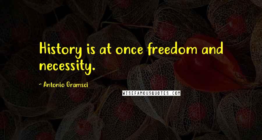 Antonio Gramsci Quotes: History is at once freedom and necessity.