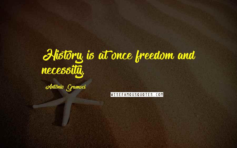 Antonio Gramsci Quotes: History is at once freedom and necessity.