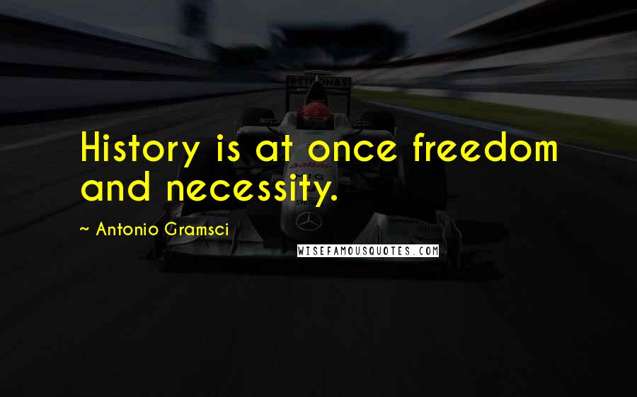 Antonio Gramsci Quotes: History is at once freedom and necessity.